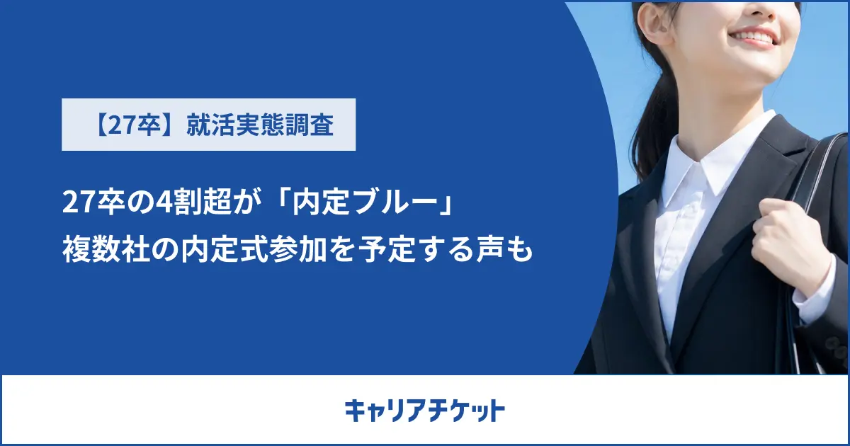 【就活実態調査】27卒就活終了率は66％｜内定者の44％が内定ブルーに