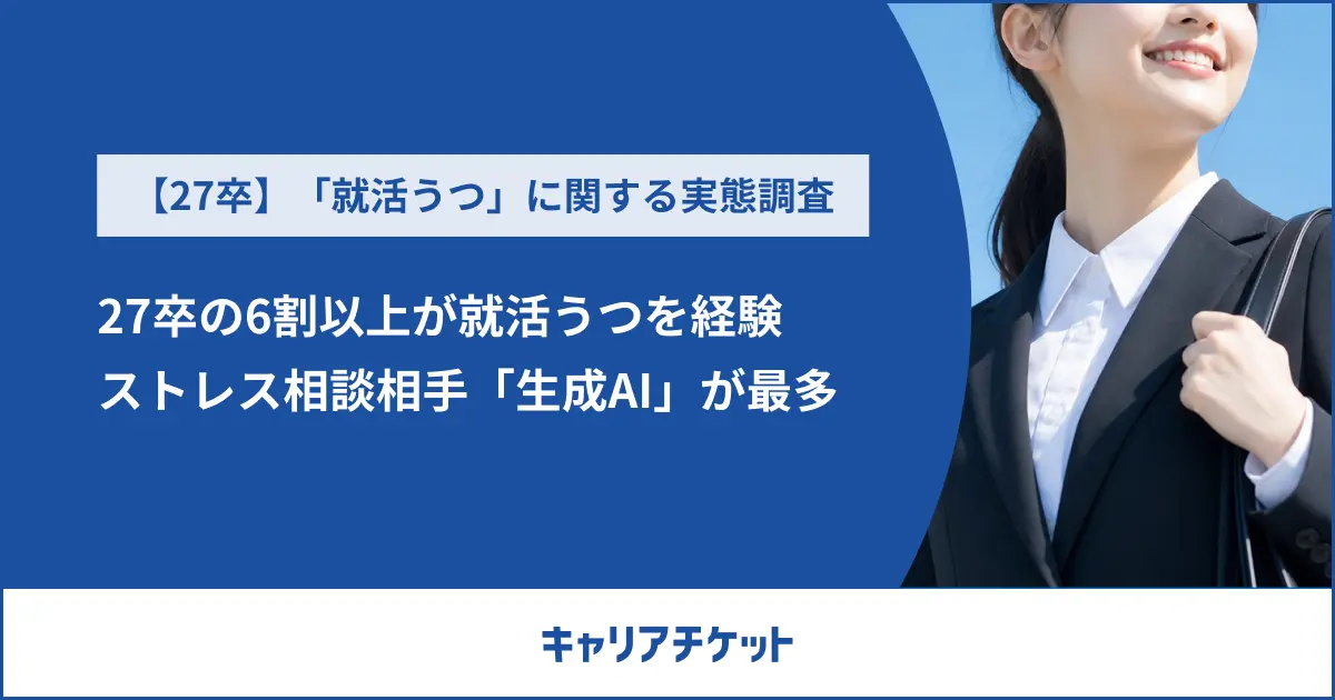 【就活実態調査】27卒の6割以上が「就活うつ」を経験｜相談相手は生成AIが最多