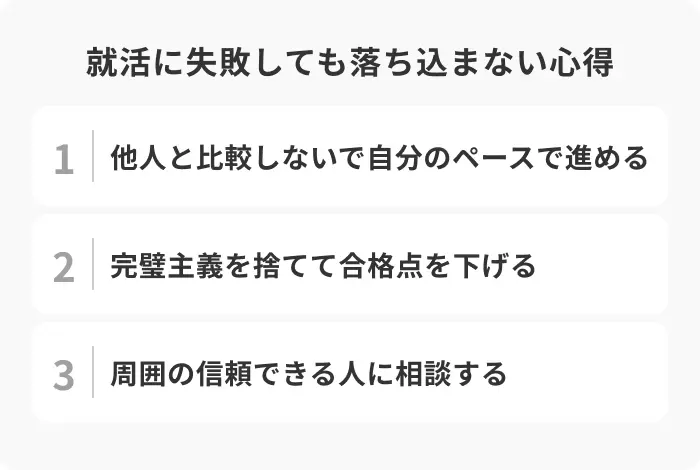 就活に失敗したと感じる状況から立ち直るための心得のイメージ