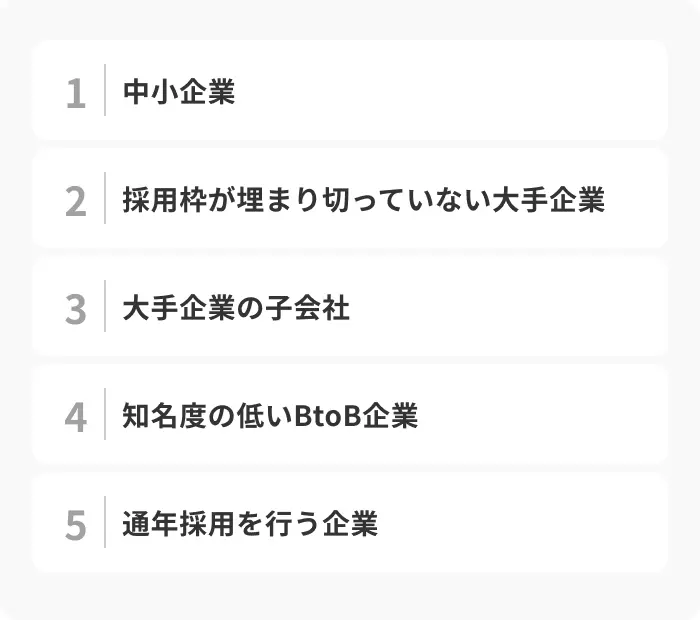7月以降も採用を続ける企業の種類のイメージ