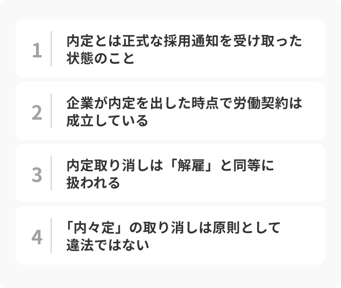 内定取り消しとは？内定の概要とともに解説のイメージ