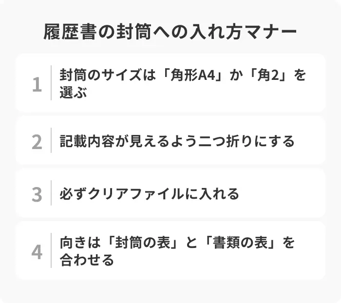 履歴書の封筒への入れ方は？マナーとともに紹介のイメージ