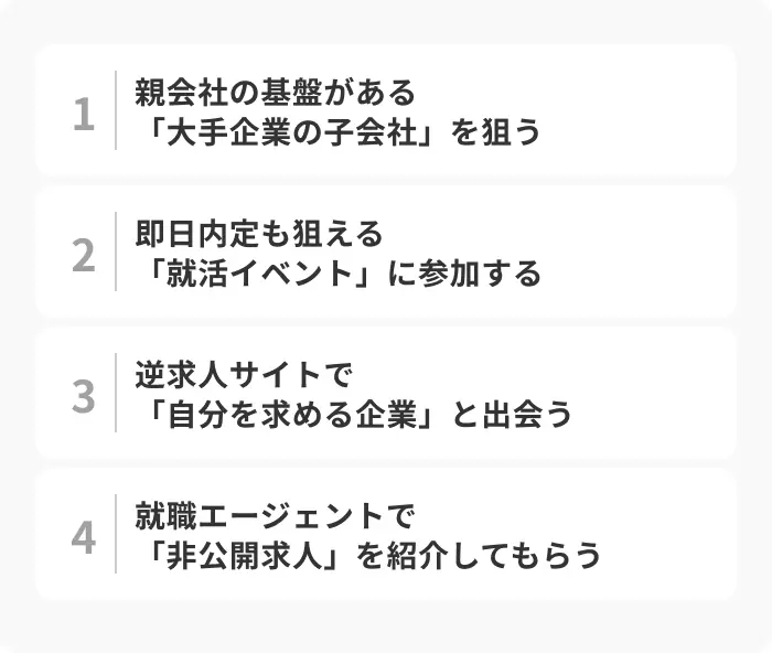 就活で全落ちの状態からでも内定を獲得する方法のイメージ