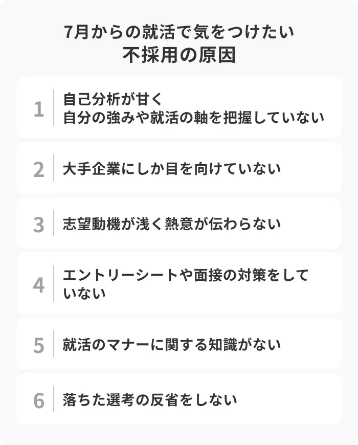 就活7月から内定を勝ち取る9つの対策のイメージ
