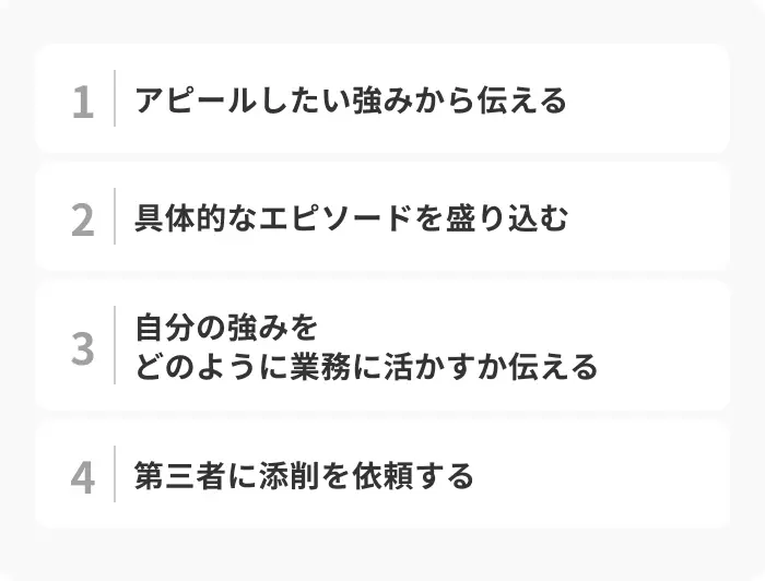 看護学生の自己PRの書き方・伝え方4ステップのイメージ
