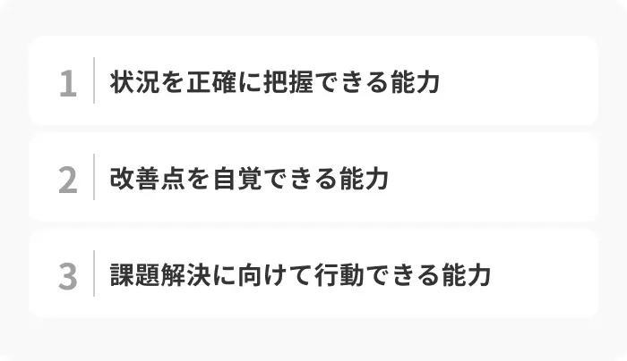 企業が採用したいと思う問題解決能力の3つの要素のイメージ