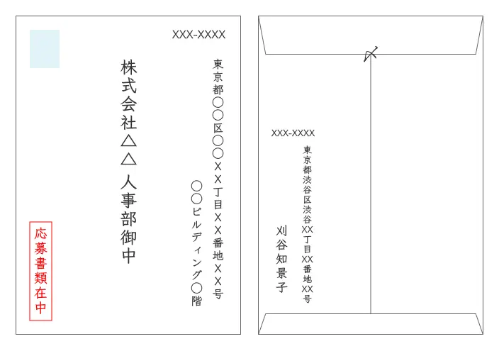 郵送で提出する際の封筒の作成例のイメージ