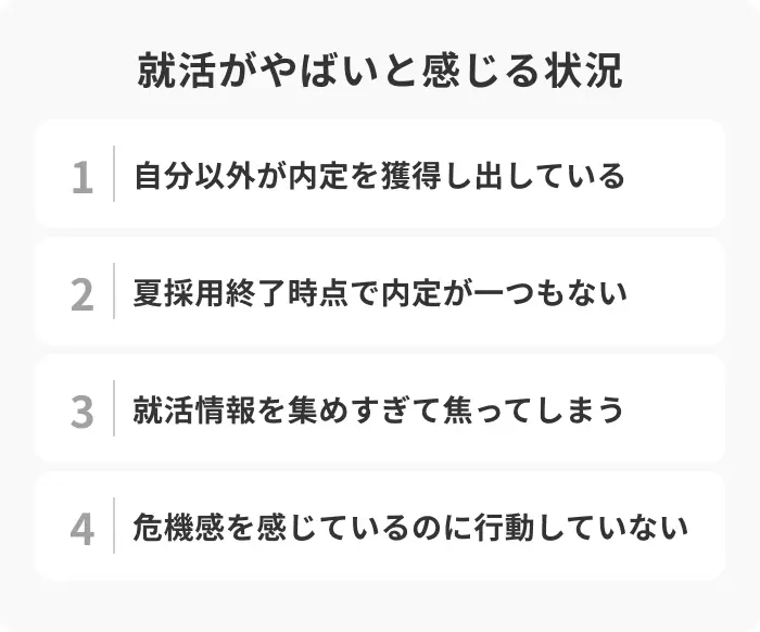 就活がやばいと感じる状況は？代表的なケースを解説のイメージ