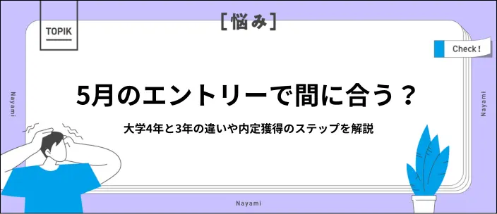 5月からの就活エントリーは遅い？納得のいく内定を獲得するステップを解説のイメージ