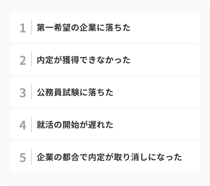 就職浪人を選ぶ代表的な理由のイメージ