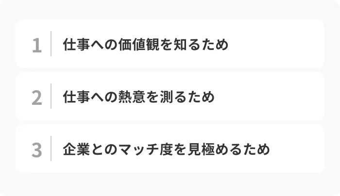 企業が面接で「あなたにとって仕事とは」を聞く目的のイメージ