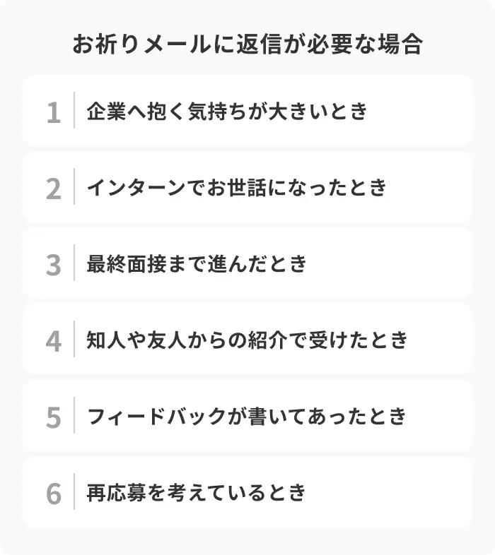 お祈りメールに返信が必要なケースのイメージ