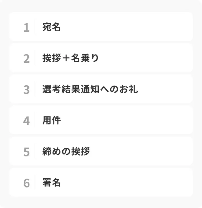 返信する際に盛り込むべき内容のイメージ