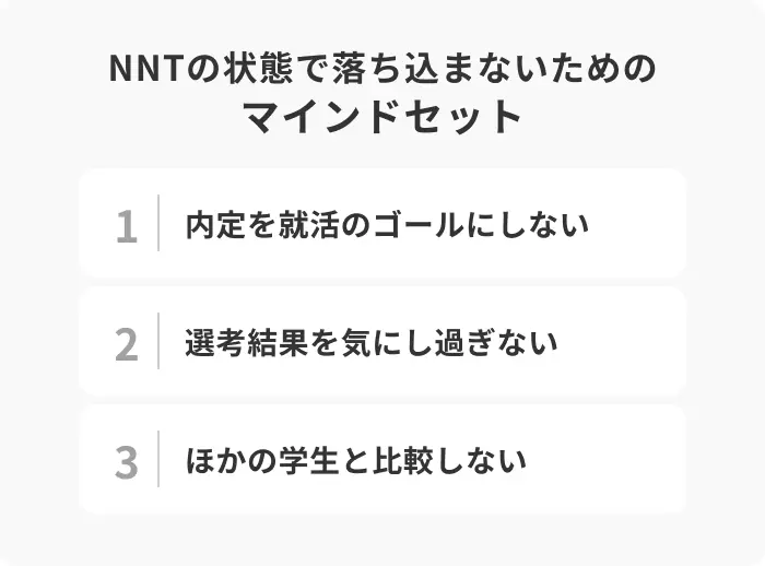 NNTの状態で落ち込まないためのマインドセットのイメージ