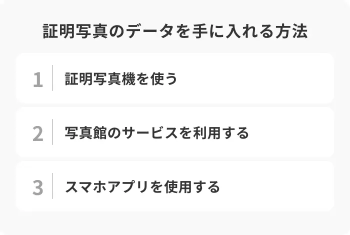 証明写真のデータを手に入れる方法3選のイメージ
