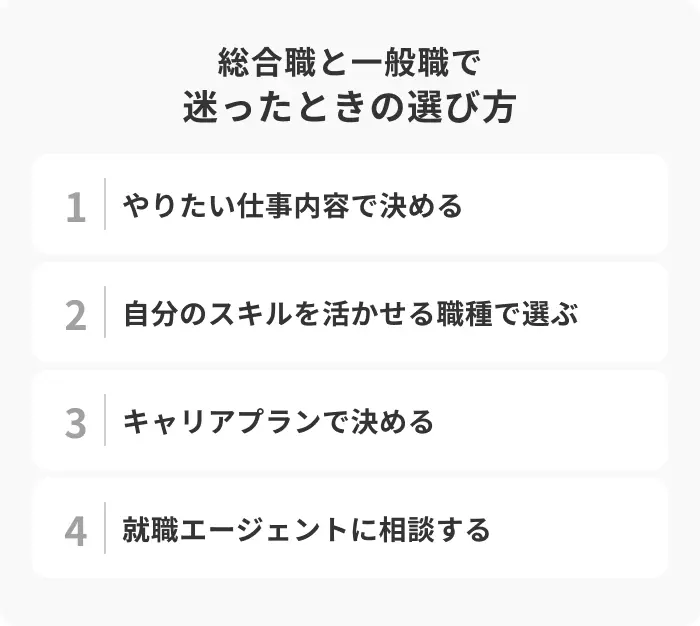 総合職と一般職で迷ったときの選び方のイメージ