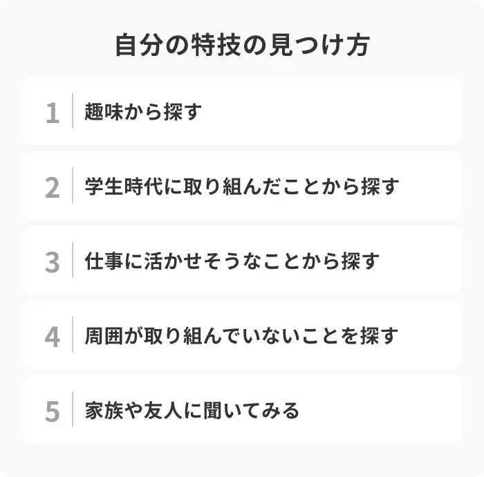 自分の特技が分からないときの見つけ方のイメージ