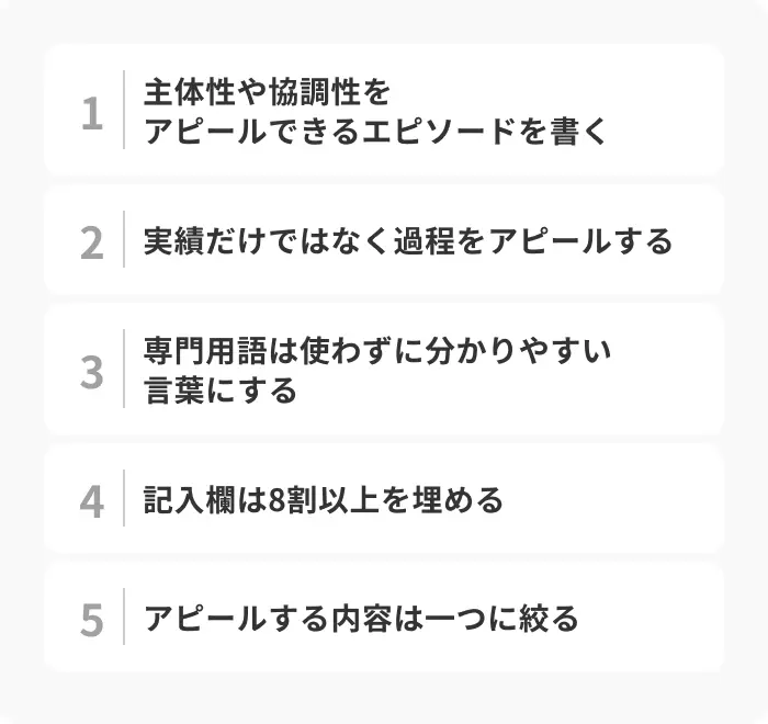 履歴書にクラブ活動を書くときのポイントのイメージ