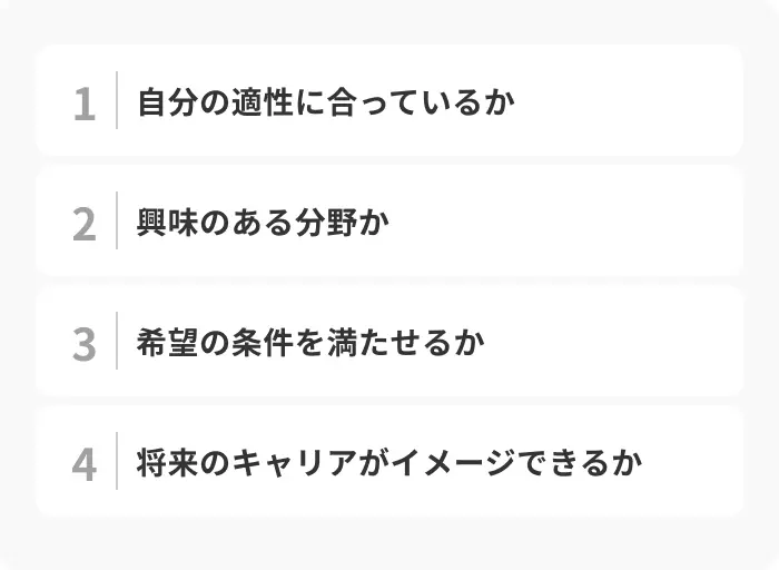 薬学部生が就職先選びで見るべき4つのポイントのイメージ