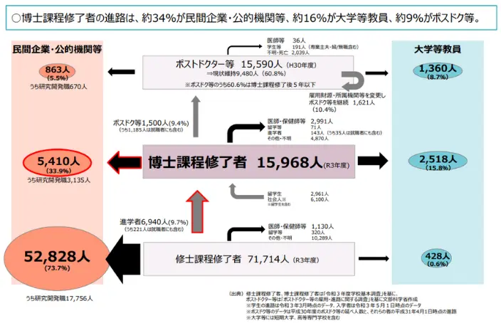 博士人材のキャリアパス全体像のイメージ